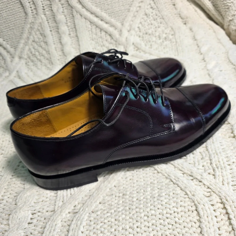 VTG NEVER‎ WORN Cole Haan Cap Toe Oxford Burgundy Leather Shoes Loafers Mens 9 D